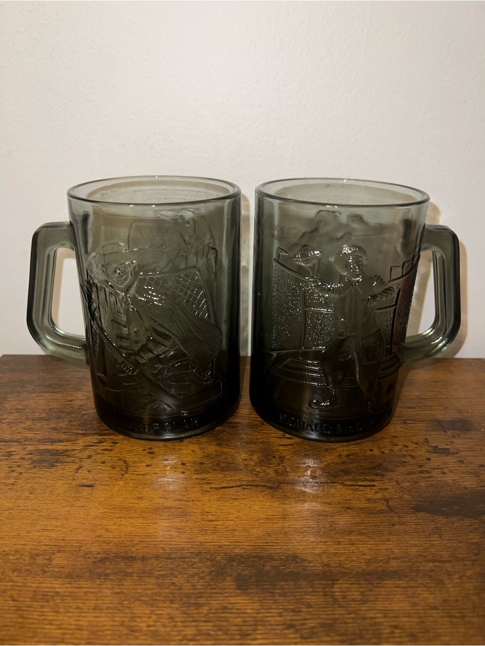 Ronald McDonald and Hamburglar Glass Mug Bundle
